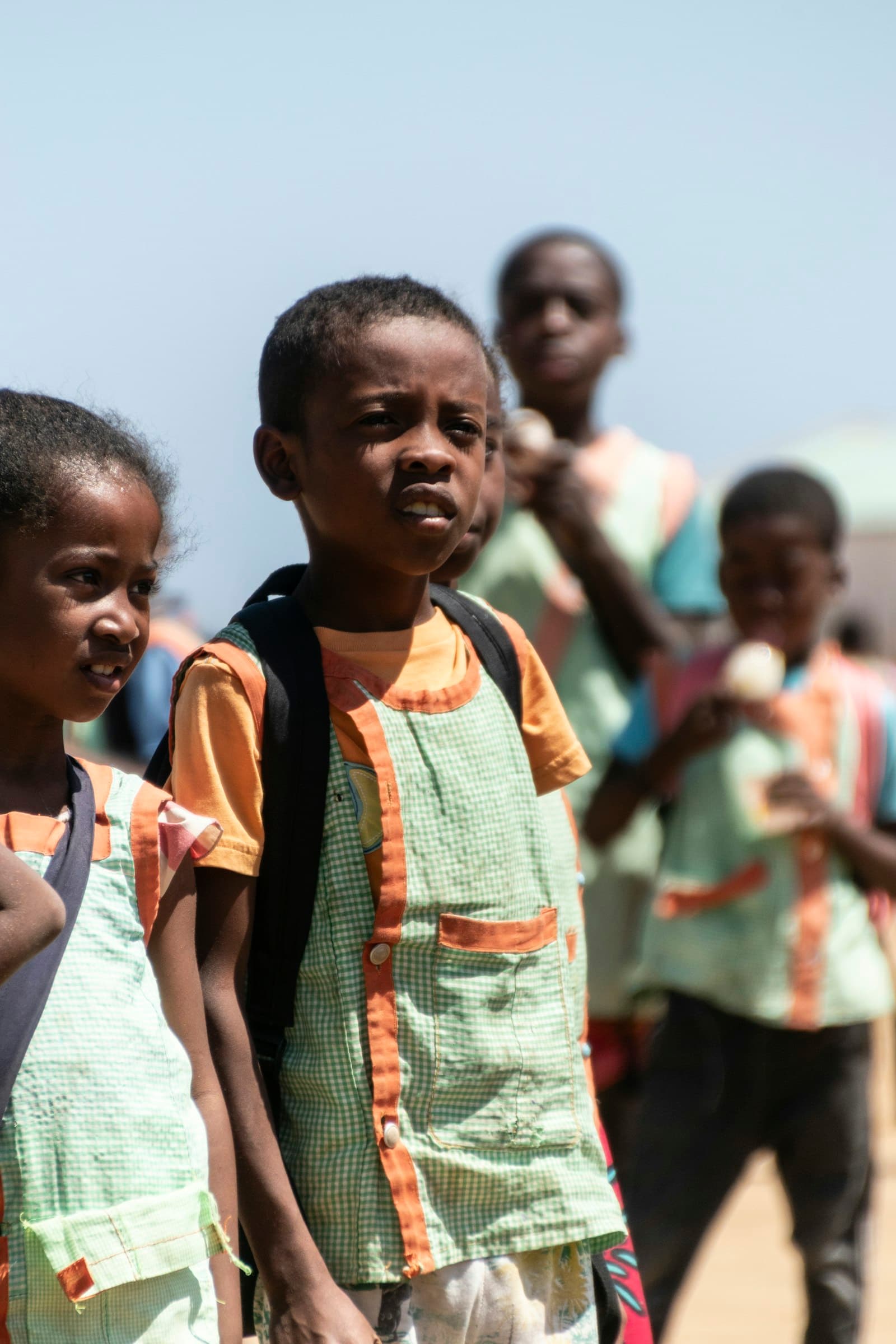Schoolchildren on their way to class